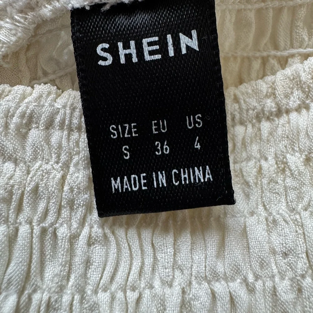SHEIN Holidaya Puff Sleeve Ruffle Hem Dress - Picture 4 of 4
